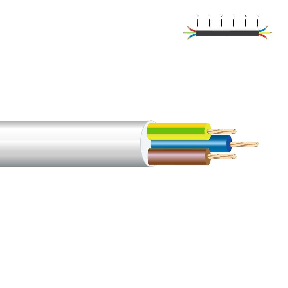 MANGUERA TUBULAR VV-K06/1KV 3 G 2,50 mm², BLANCA EURO/m