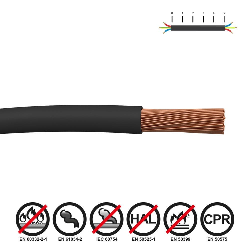CABLECILLO H07Z1-K 4,00 mm² NEGRO EURO/m