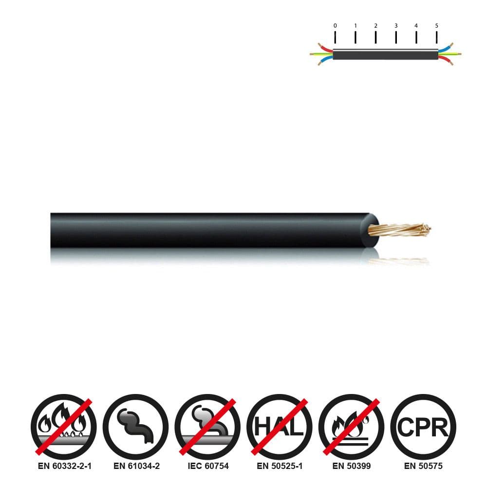 CABLECILLO H07Z1-K 6,00 mm² NEGRO EURO/m