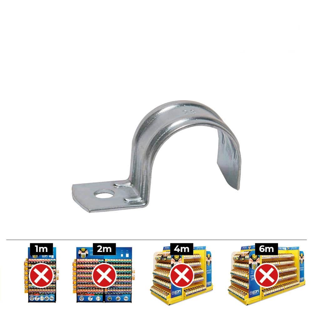 GRAPA PARA CABLE TUBULAR Ø20 x 20 mm 920F, METALIZADO, CAJA 100 uds