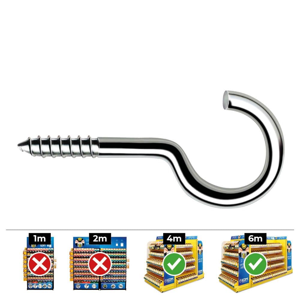 HEMBRILLA ROSCADA ABIERTA Ø3,0 x 40 mm ZINCADO, CAJA 500 uds