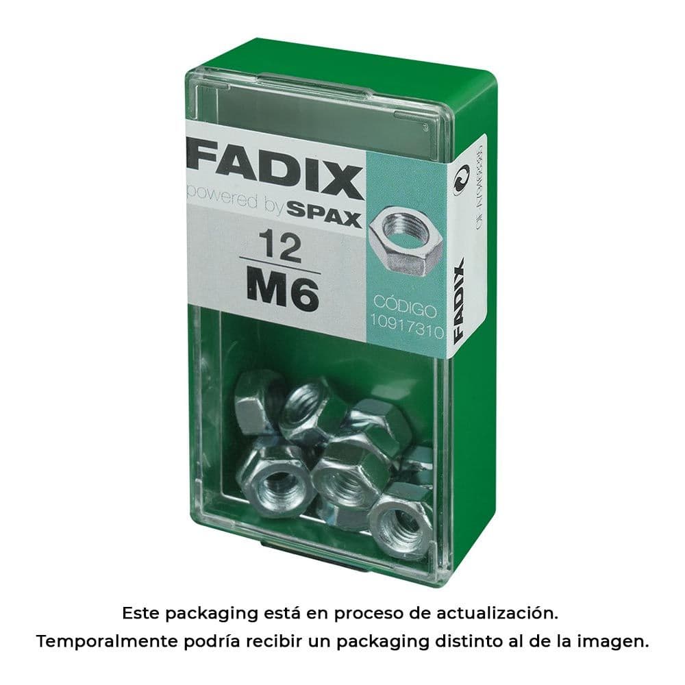 CAJA S 12 unid. TUERCA CINC M 6 FADIX