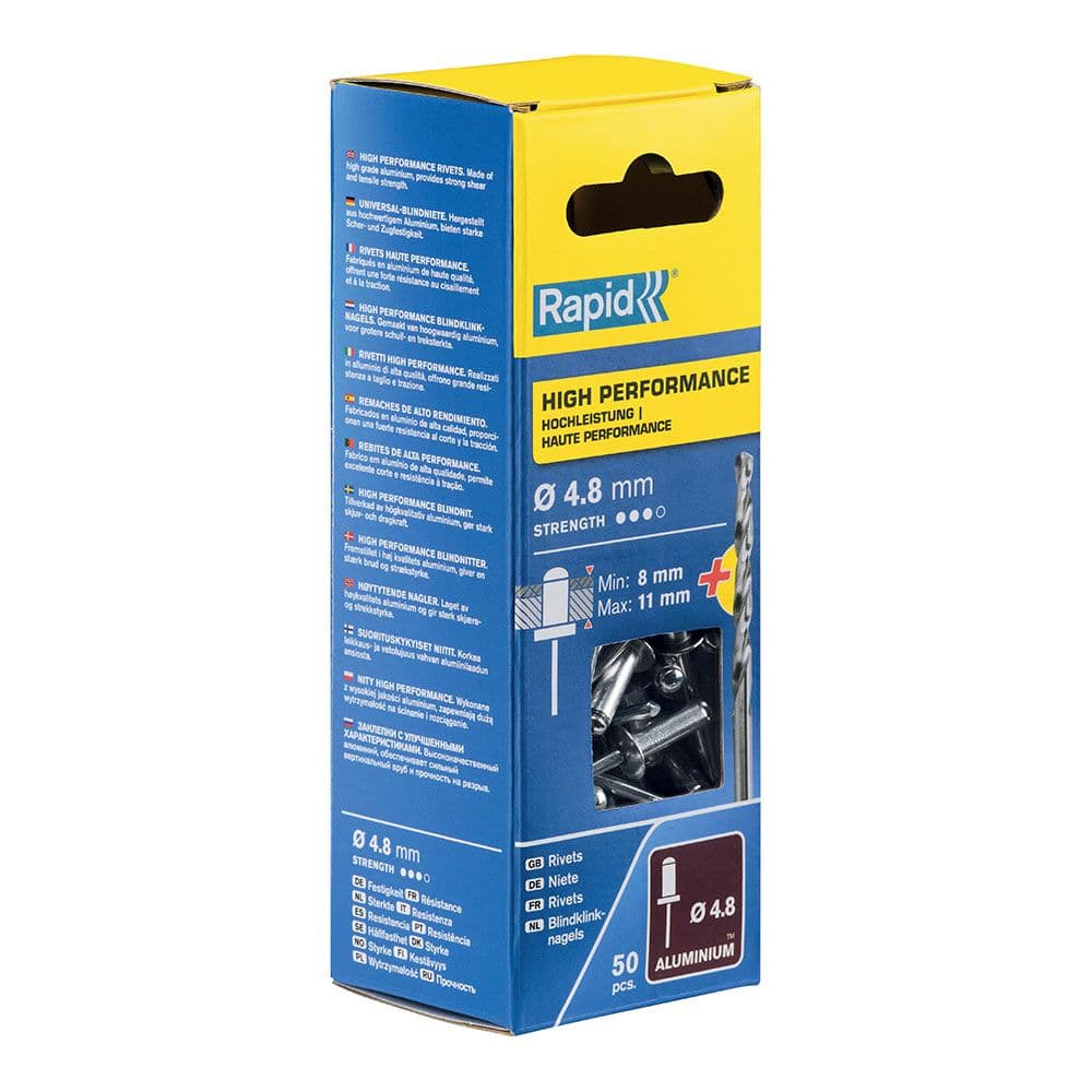 BLISTER 50 REMACHES Ø4.8x14mm. ALU+BROCA 5000389 RAPID