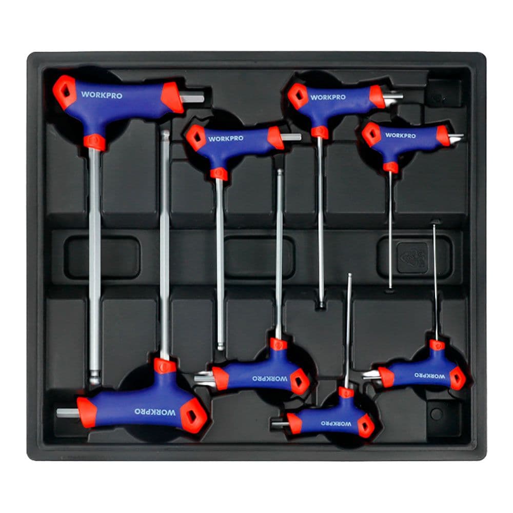 LLAVES ALLEN MANGO EN T, 2-10 mm, 8 PIEZAS