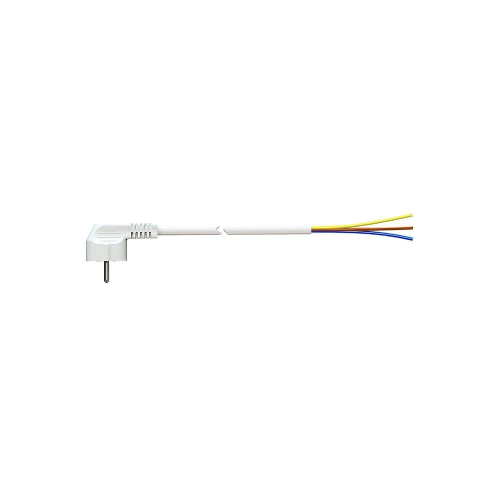 CABLE CON CLAVIJA TIPO F 1,5m 3x1.5mm 4,8mm 16A 250V T/TL BLANCO. SOLERA 7000/1,5