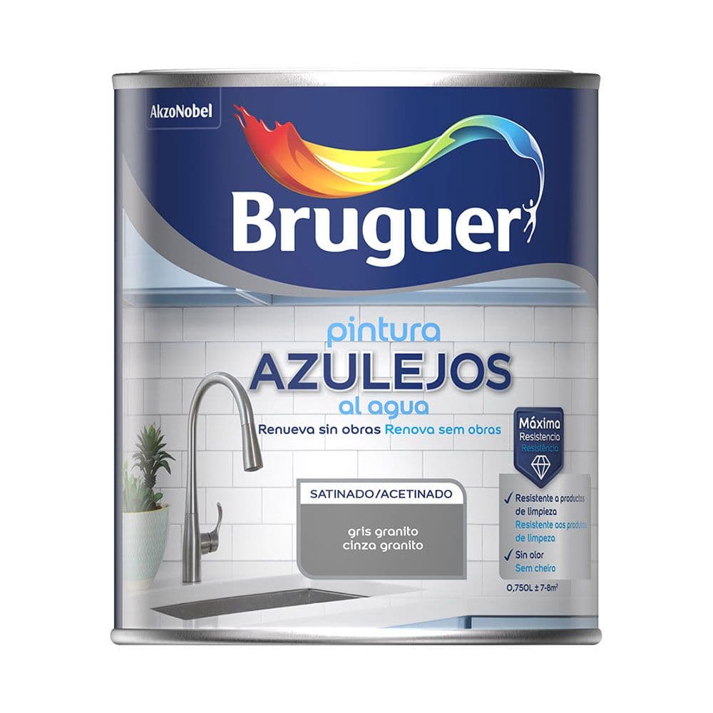 PINTURA AZULEJOS AL AGUA GRIS GRANITO SATINADO 750 ml