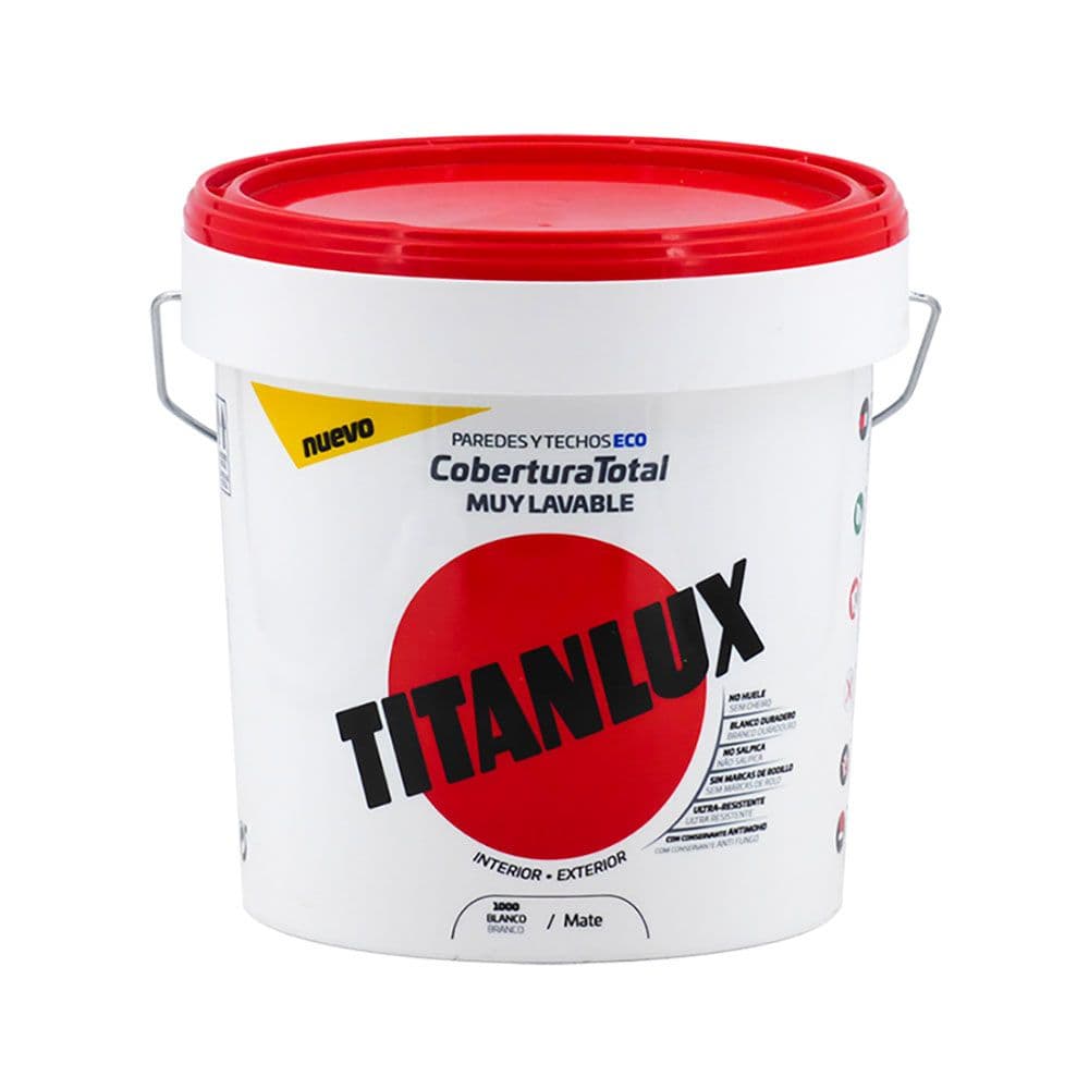 PINTURA PLÁSTICA VINÍLICA VEOVA INTERIOR/EXTERIOR ECO LAVABLE COBERTURA TOTAL BLANCO MATE 750 ml