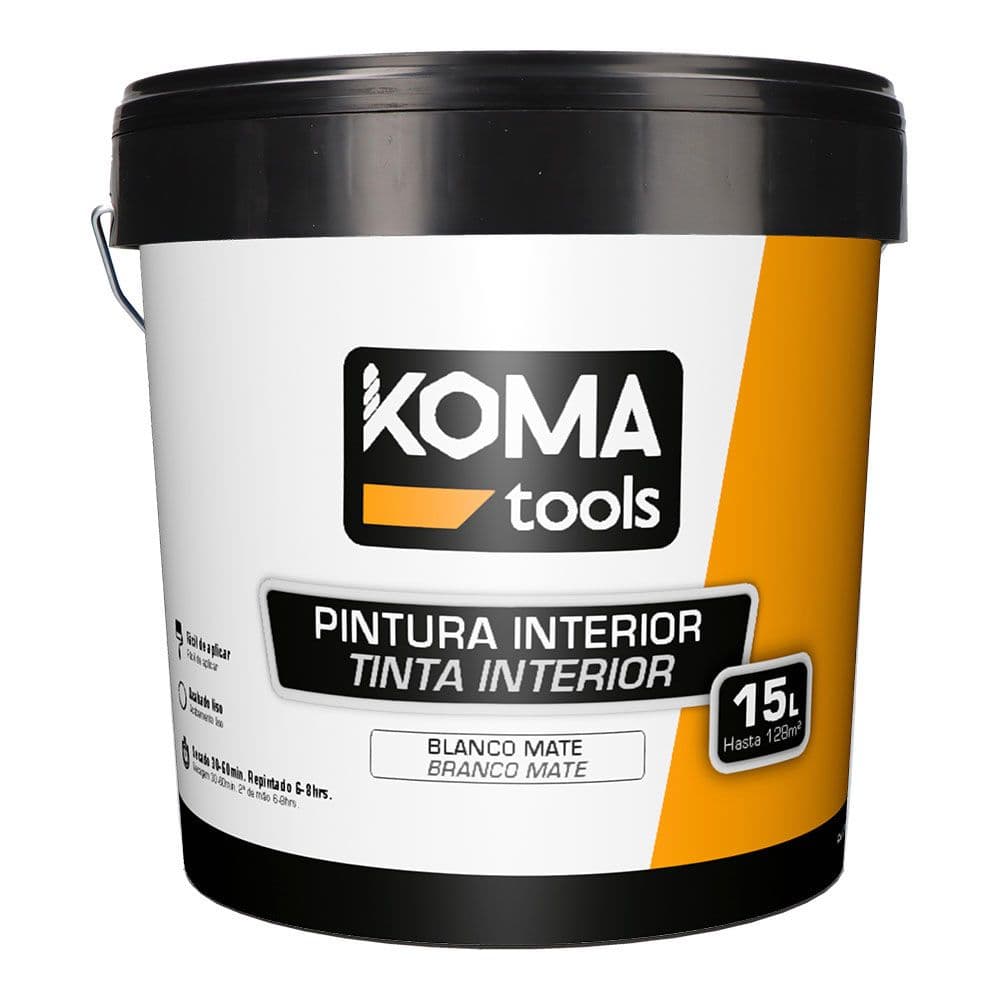 PINTURA PLÁSTICA VINÍLICA INTERIOR BLANCA MATE 15 l