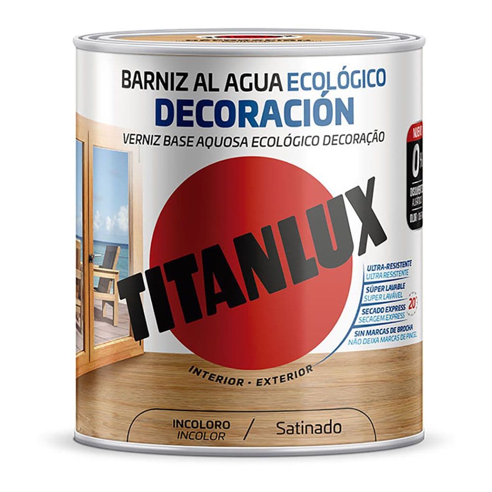 BARNIZ AL AGUA ECOLÓGICO DECORACIÓN INCOLORO SATINADO 250 ml