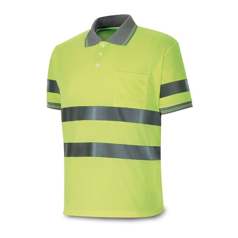POLO AMARILLO FLUORESCENTE, MANGA CORTA DE ALTA VISIBILIDAD, 3XL