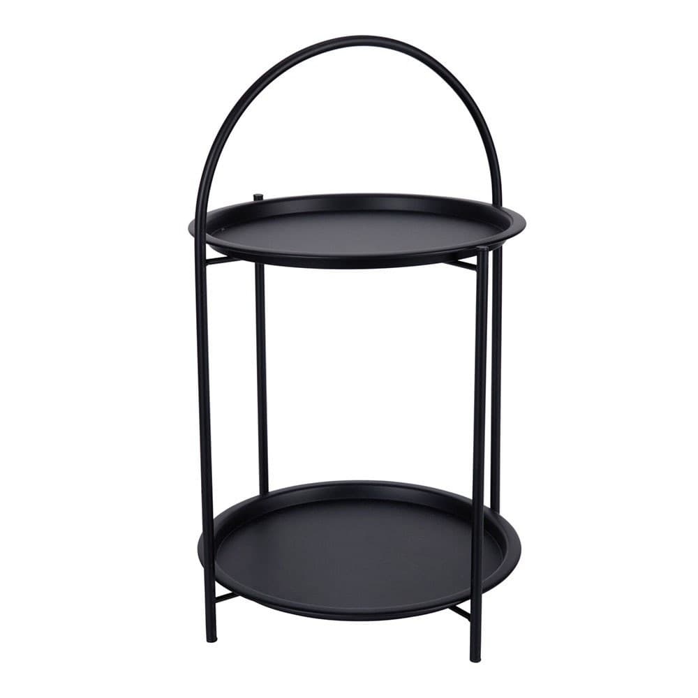 MESA AUXILIAR DE METAL NEGRO Ø40 x 66 cm