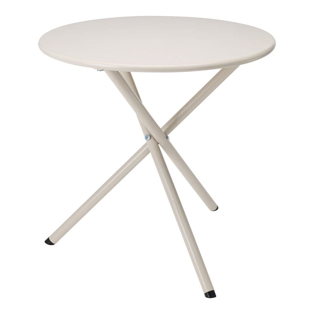 MESA DE ACERO PLEGABLE, BEIGE - Ø48 x 48 cm