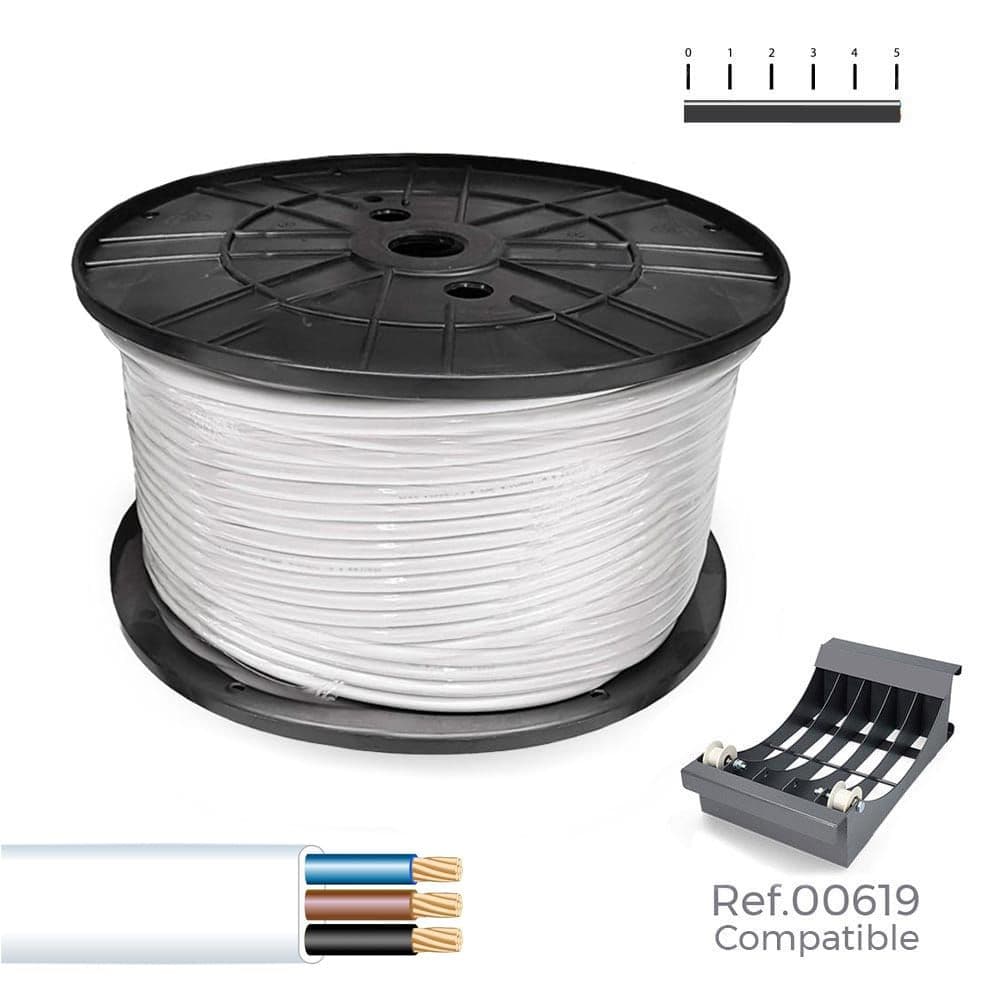 MANGUERA PLANA 3 x 1,00 mm² BLANCA 200m. (BOBINA GRANDE)