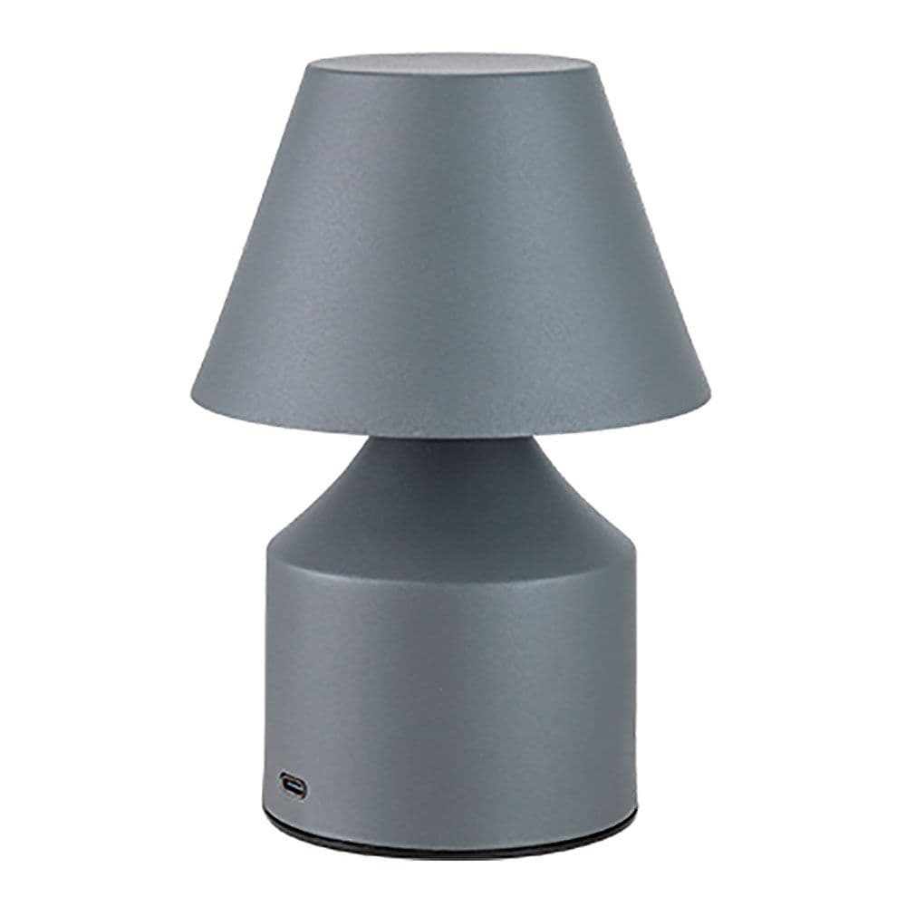 LÁMPARA METÁLICA LED 3CCT DE MESA RECARGABLE 2 W 200 lm, GRIS, Ø110 x 163 mm