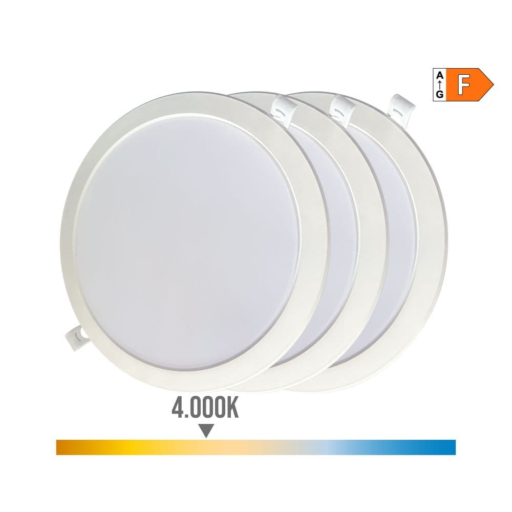 PACK 3 DOWNLIGHTS LED 18W LUZ DÍA 4000 K