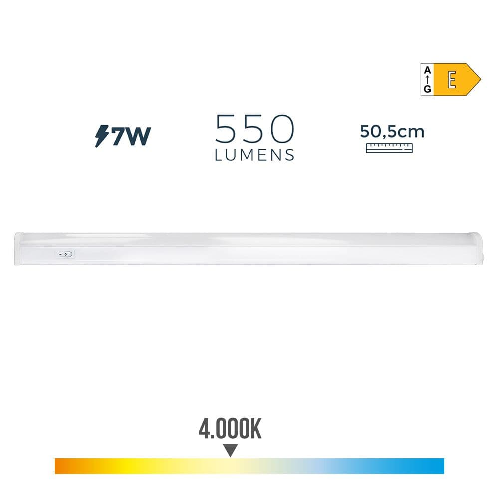 REGLETA LED 7 w 4000 K LUZ DIA 600 lm 50,5 x 2,5 x 3,6 cm