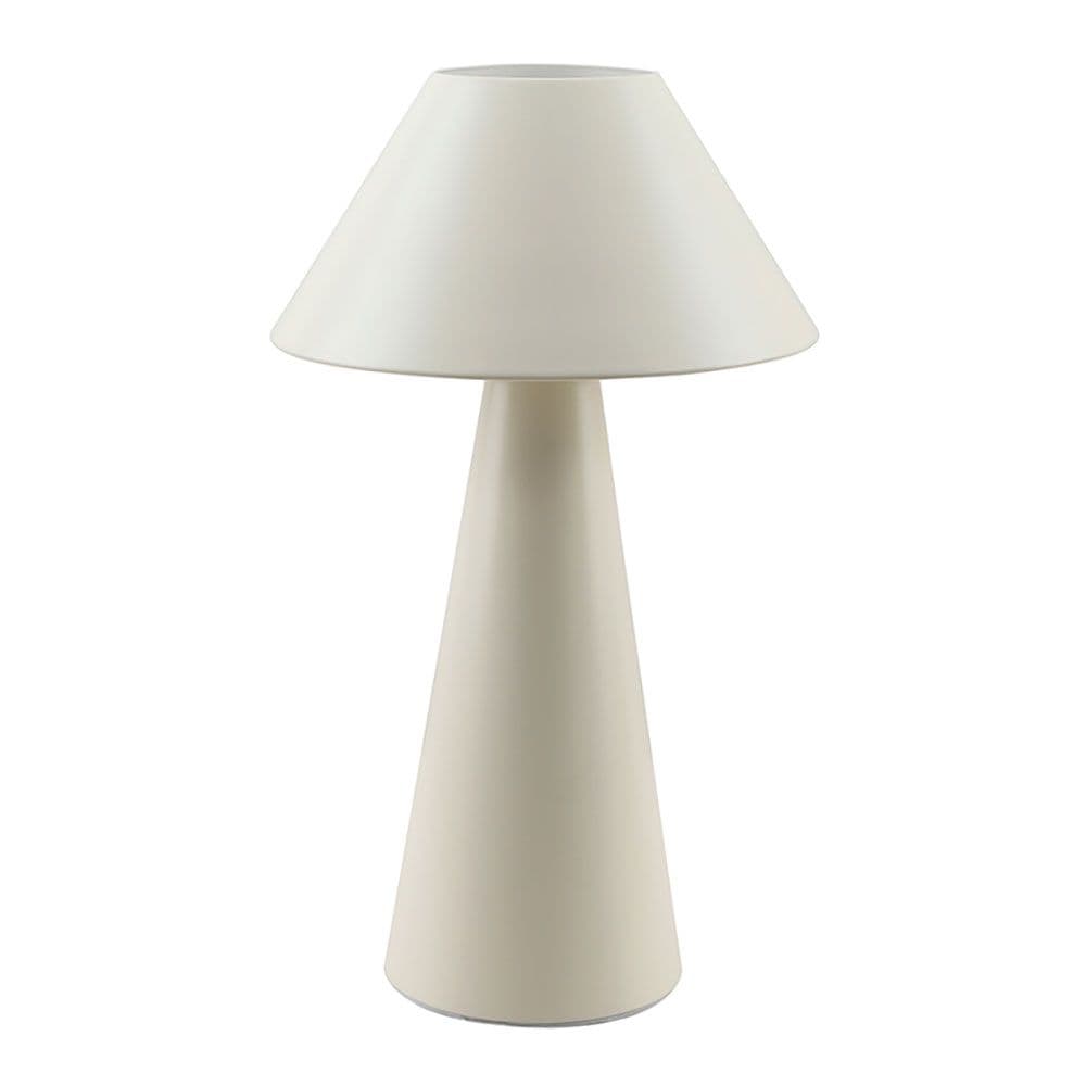 LÁMPARA DE MESA, E27, TIPO SETA, COLOR BLANCO ROTO, Ø200 x 325 mm