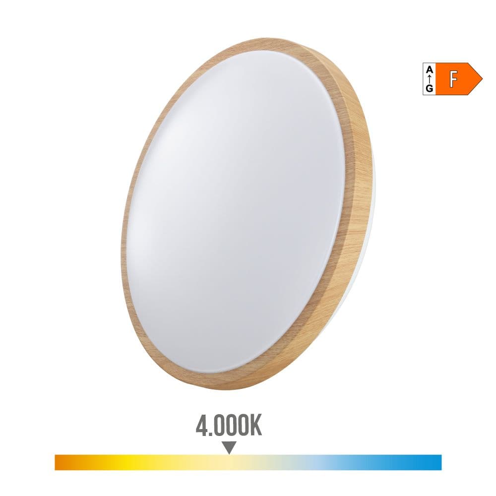 APLIQUE LED CIRCULAR DE SUPERFICIE EFECTO MADERA 18 w 4000 k 1820 lm Ø33 x 5,5 cm