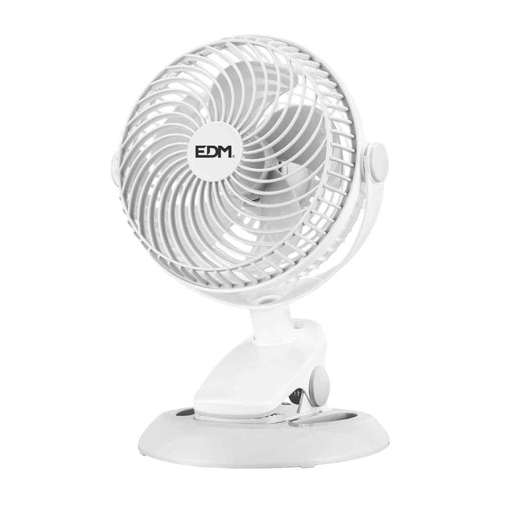 VENTILADOR MINI RECARGABLE CON PINZA Y BASE, 3 W - 31,6 dB - Ø17 x 18 x 28 cm