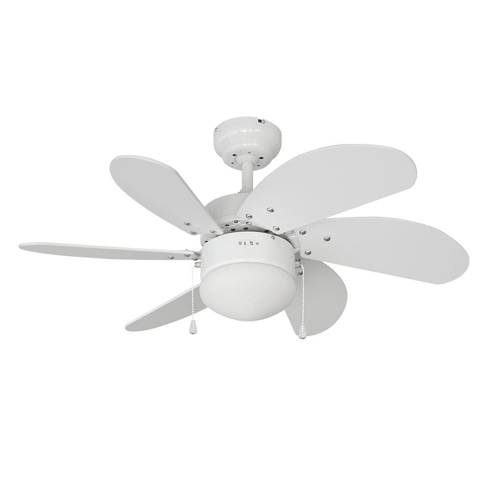 VENTILADOR DE TECHO MODELO ARAL. COLOR BLANCO. POTENCIA: 50 W ASPAS: Ø76cm