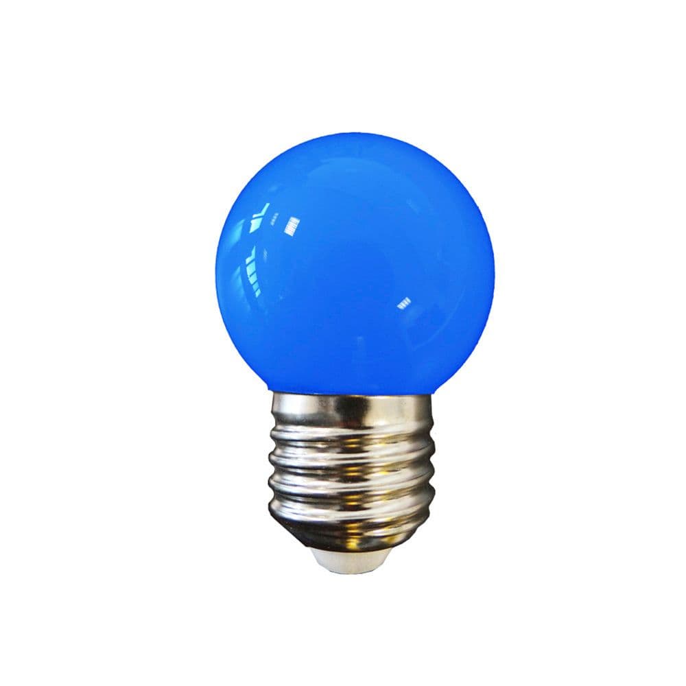 BOMBILLA ESFERICA LED E27 1 w 80 lm LUZ AZUL Ø45 x 69 mm