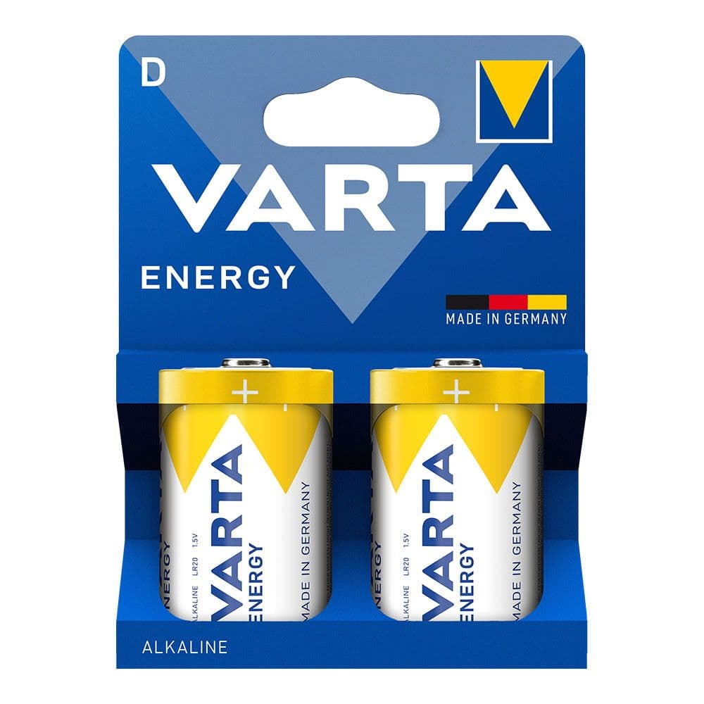 PILA ALKALINA ENERGY D, 1,5V (BLISTER 2 uds) Ø34,2 x 61,5 mm
