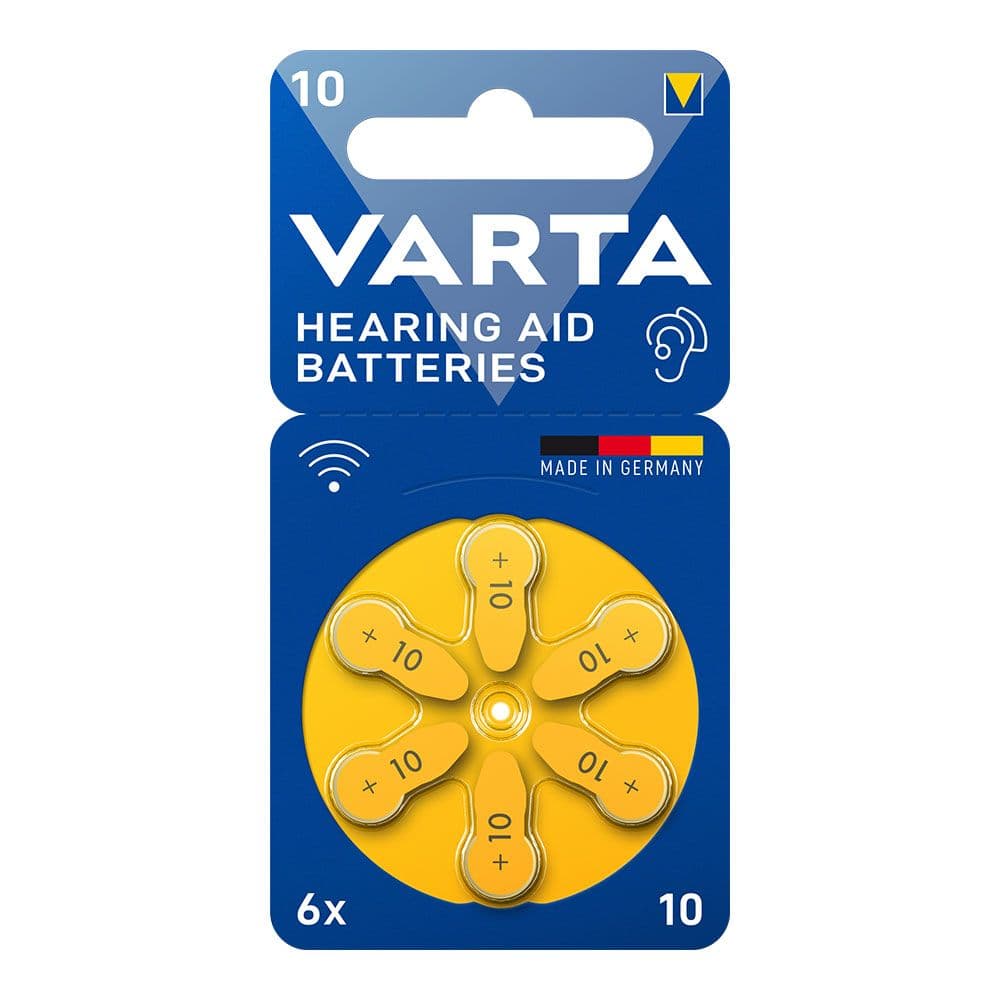 PILA PARA AUDÍFONOS VARTA HEARING AID BATTERIES 10 (BLISTER 6 UNID.)