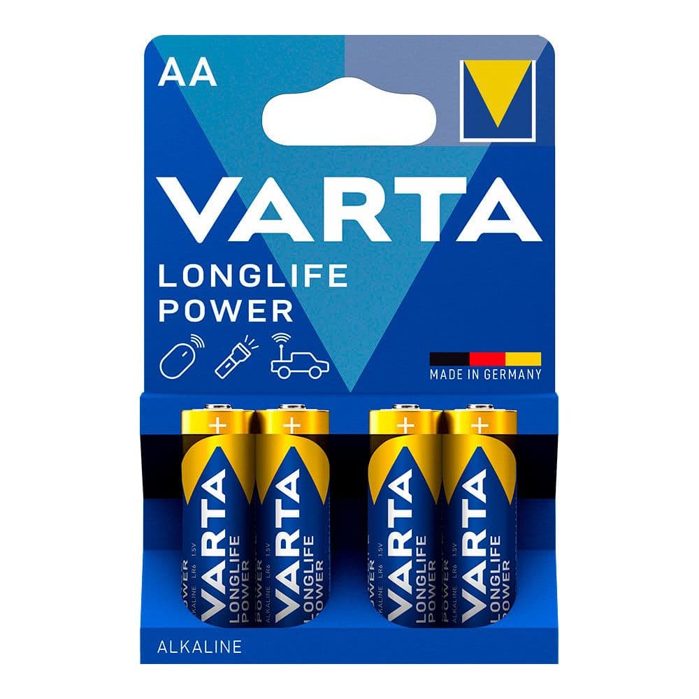 PILA ALKALINA LONGLIFE POWER AA - LR06 2 TIRAS (10 BLISTERS 4 unid.) Ø14,5 x 50,5 mm PRECIO POR BLISTER