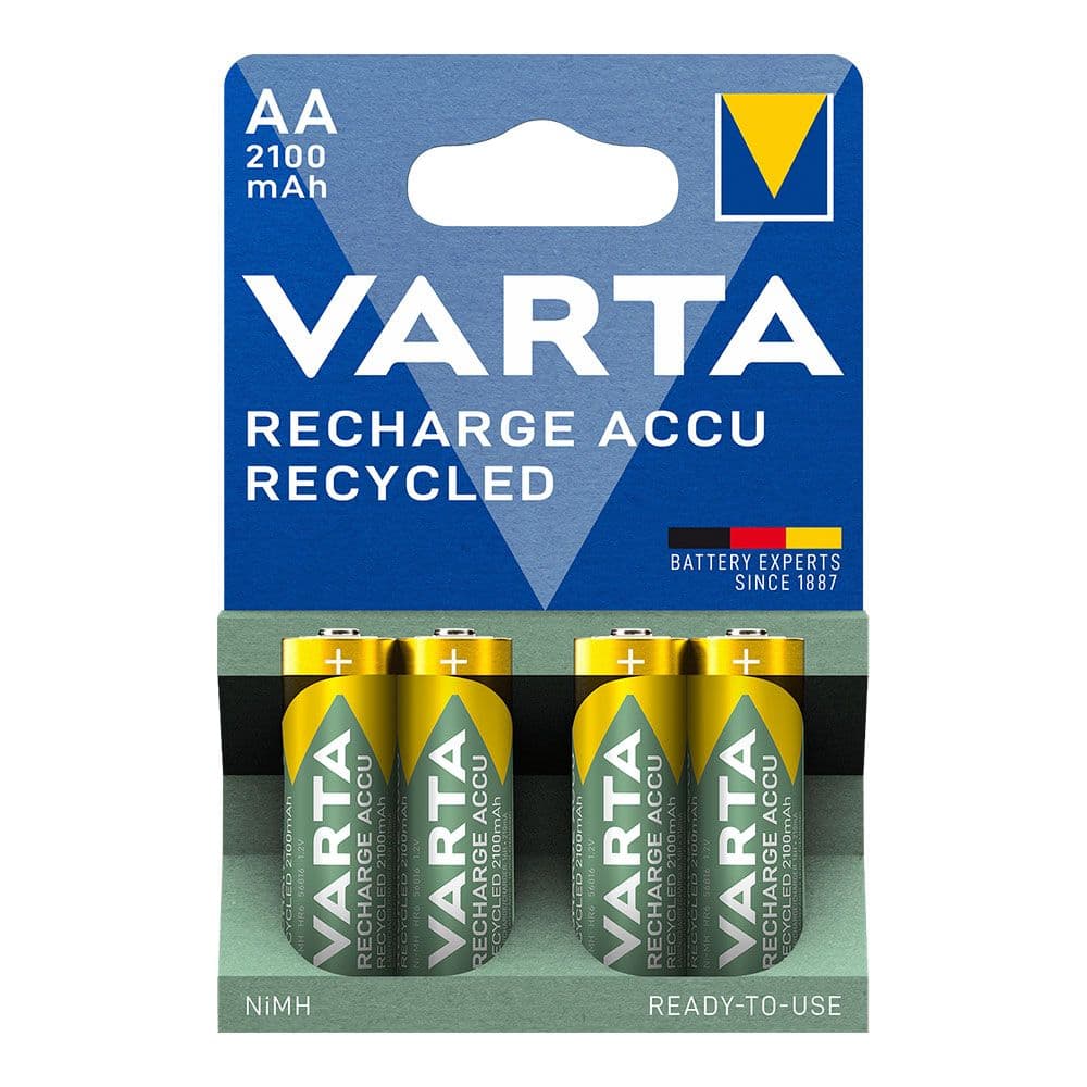 PILA RECARGABLE ACCU AA - HR6 2100 mA RECYCLED(BLISTER 4 uds) Ø14,5 x 50,5 mm