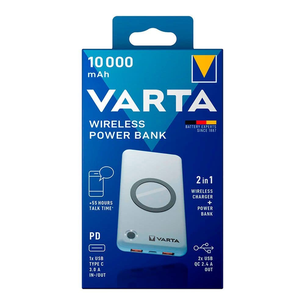 WIRELESS POWER BANK 10000 mAh 10 W (HASTA 18 W POR CABLE)