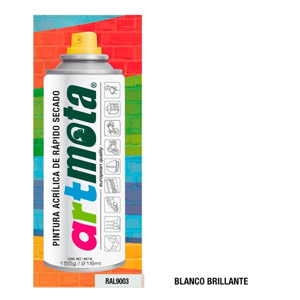PINTURA ACRÍLICA SPRAY RAL9003 BLANCO BRILLANTE 216 ml