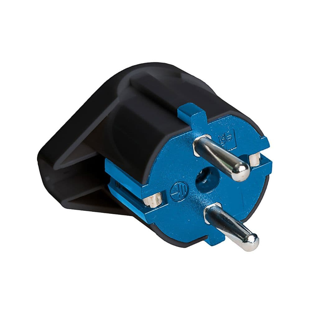 CLAVIJA TIPO F SALIDA LATERAL 16A 250V T/TL 4,8mm NEGRA. SOLERA 6566N.