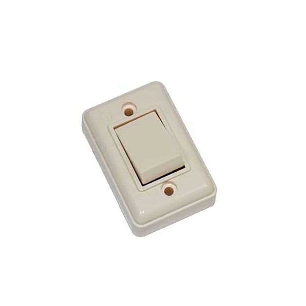 INTERRUPTOR SUPERFICIE 6 A 250 V BLANCO MARFIL (RETRACTILADO)