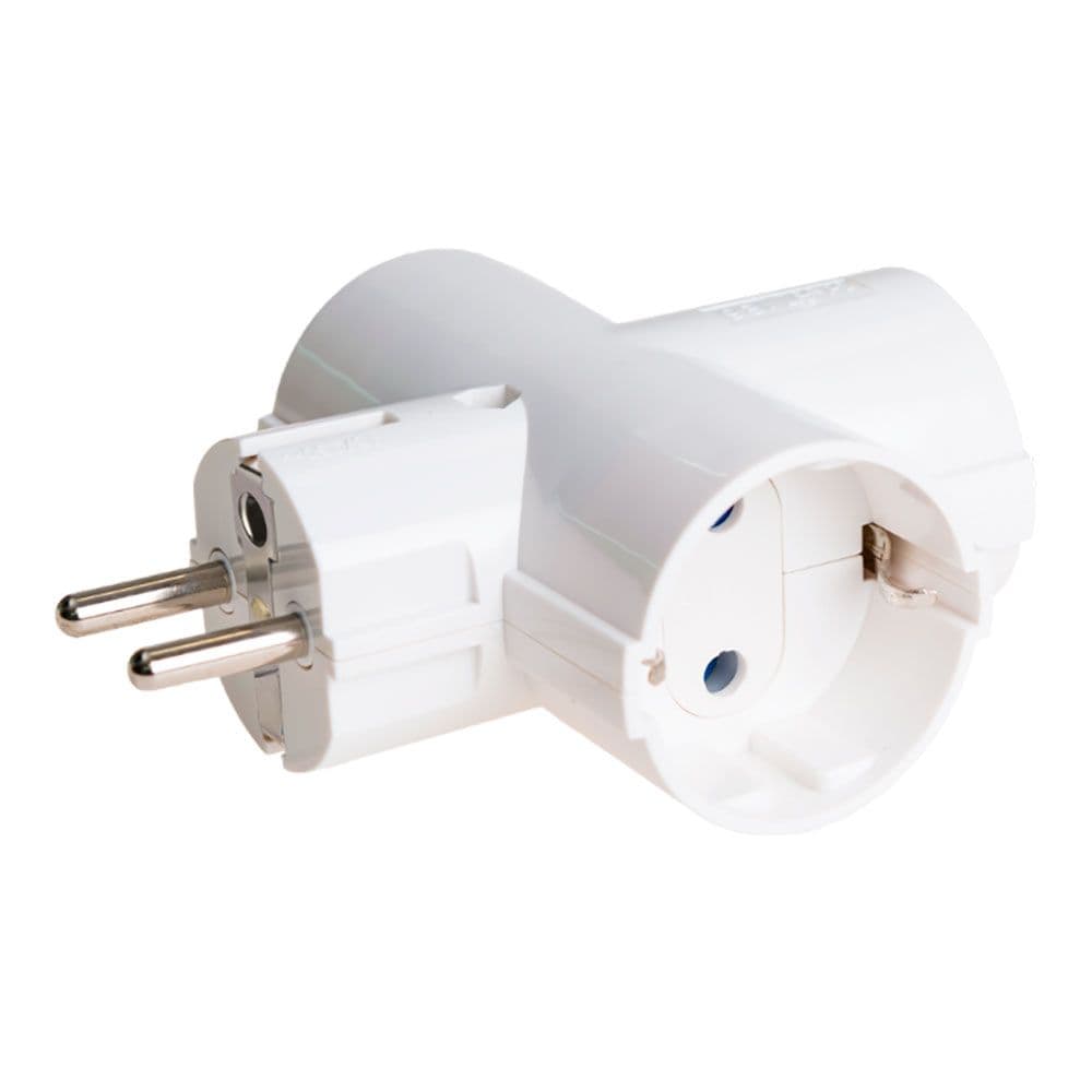 ADAPTADOR TRIPLE 2P+T SCHUKO 16 A 250 V~ BLANCO