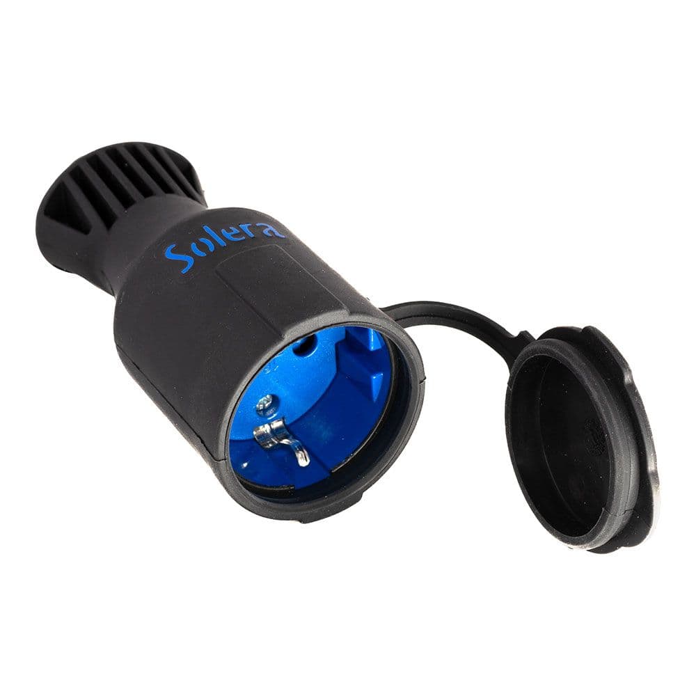 BASE MÓVIL BIPOLAR CON T/T LATERAL 2P+T TIPO F 16 A 250 V, CAUCHO NEGRO