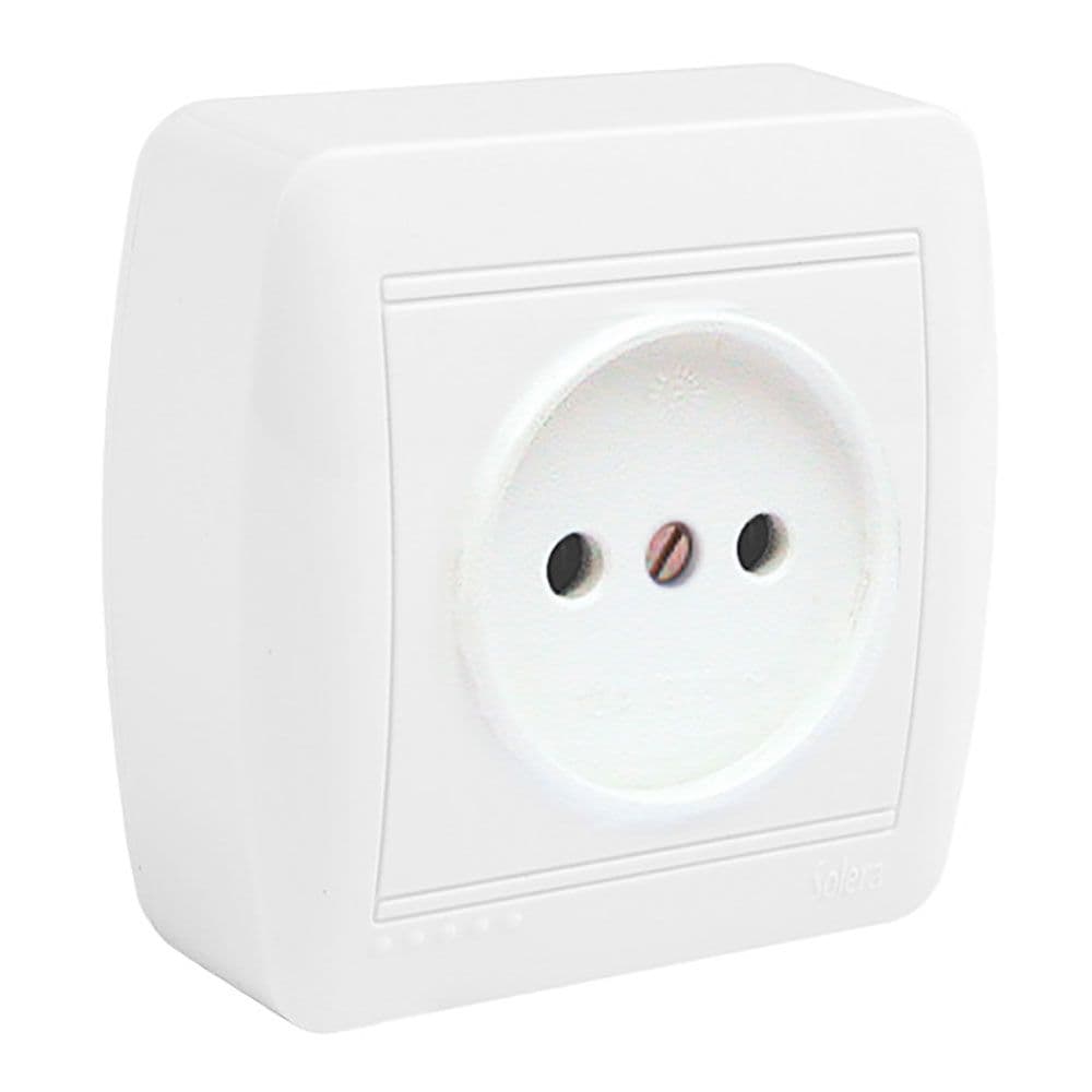 BASE FIJA 2P CON OBTURADOR SUPERFICIE MURAL 74 x 72 x 28 mm