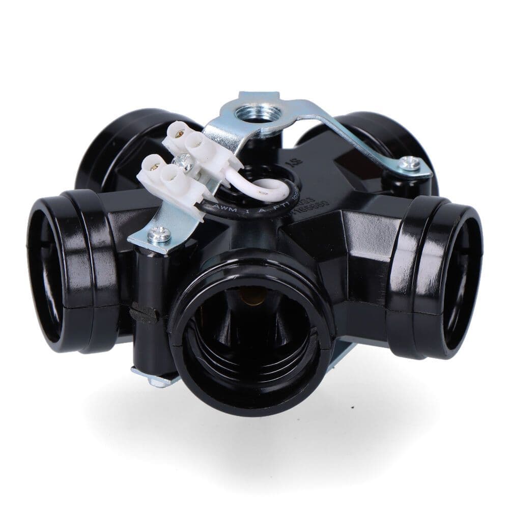PORTALÁMPARAS MÚLTIPLE, 5 PORTALÁMPARAS E27, M10, 4 A 250 V, NEGRO (RETRACTILADO)