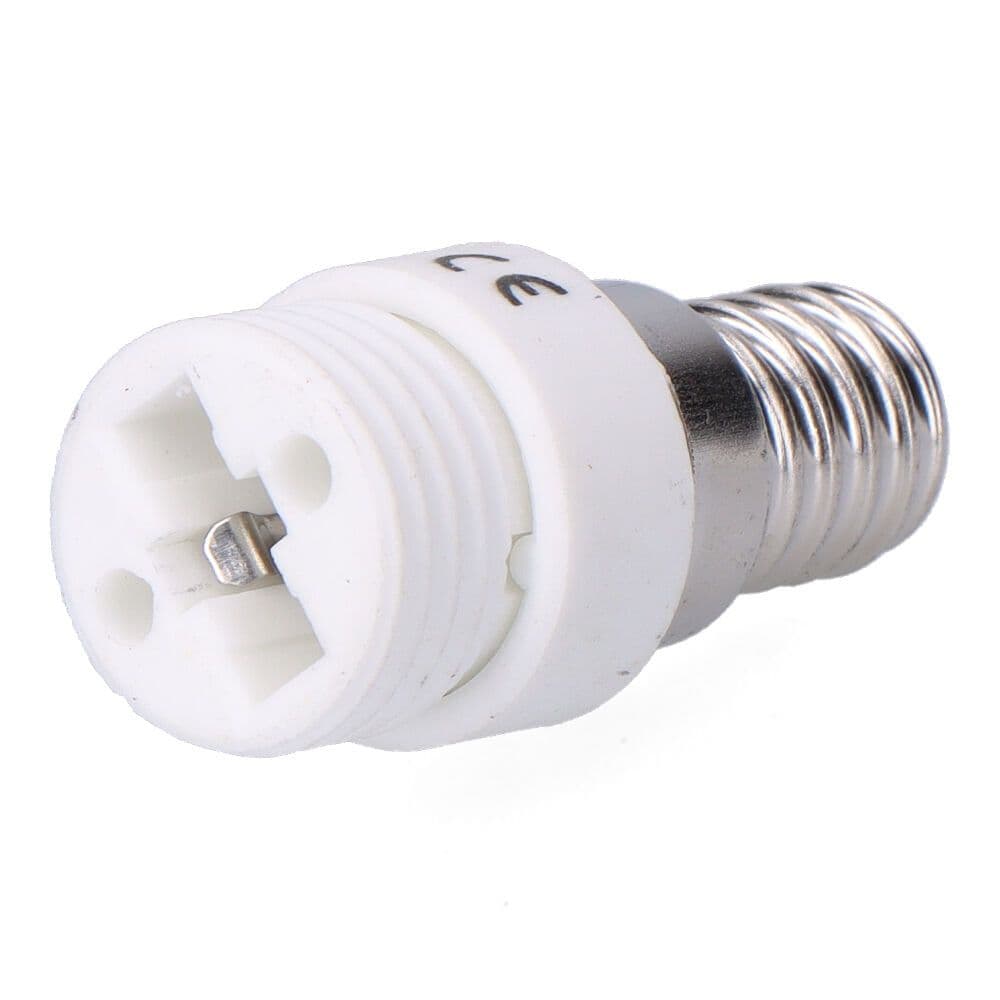 CONVERTIDOR DE E14 A G9, 2 A 230 V, BLANCO, Ø20 x 45 mm (RETRACTILADO)