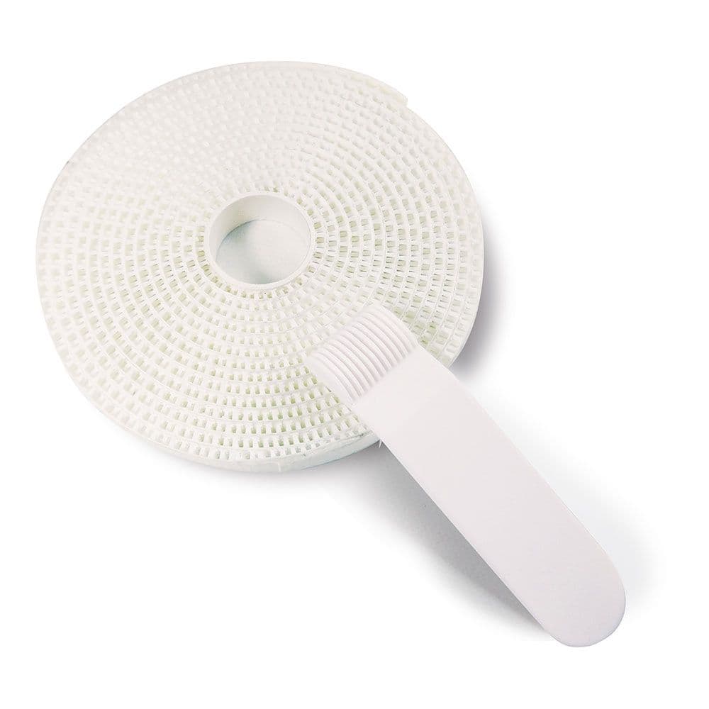 CINTA ADHESIVA PARA MOSQUITERA DE FIBRA DE VIDRIO Y ALUMINIO, BLANCA, 500 cm
