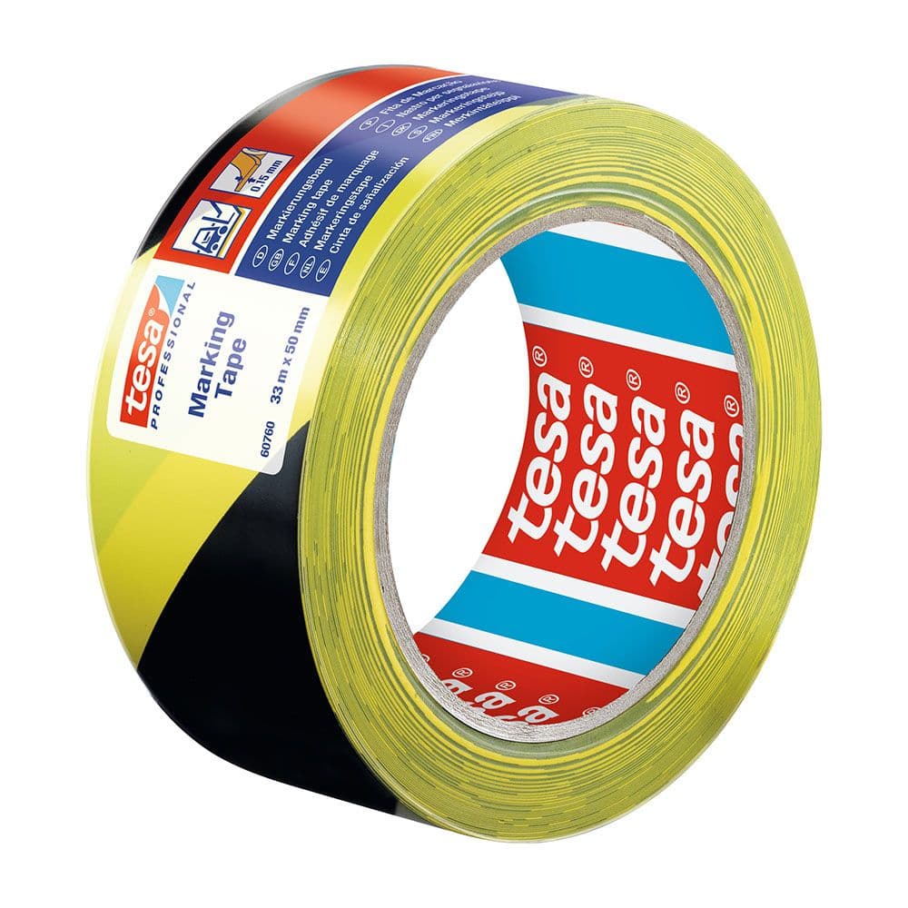 CINTA DE BALIZAR ADHESIVA NEGRO/AMARILLO 50 mm x 33 m