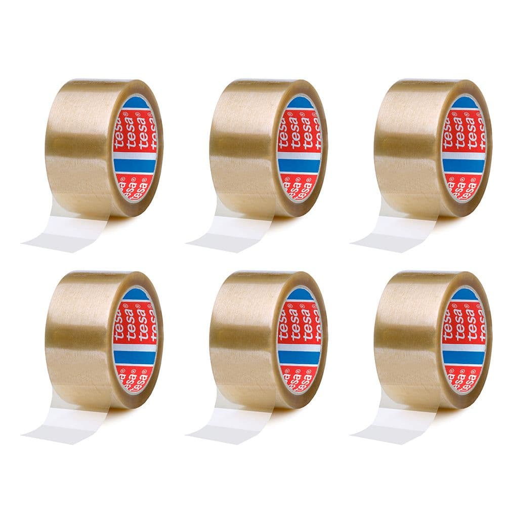 CINTA DE EMBALAR TRANSPARENTE 28 MICRAS 50 mm x 66 m, 6 uds