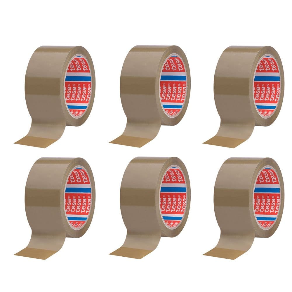 CINTA DE EMBALAR MARRÓN 28 MICRAS 50 mm x 66 m, 6 uds