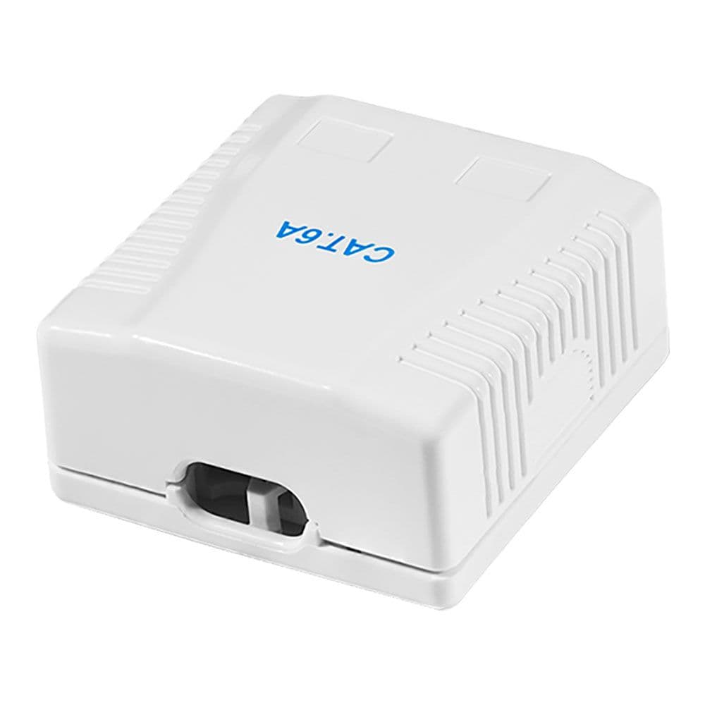 CAJA DE SUPERFICIE 2 CONECTORES RJ45 CAT. 6A APANTALLADO