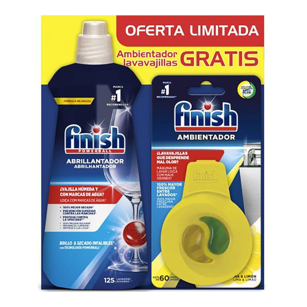 ABRILLANTADOR PARA LAVAVAJILLAS 500 ml + AMBIENTADOR LIMA/LIMÓN
