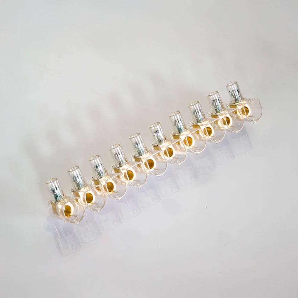 REGLETA CIEGA TRANSPARENTE 10 POLOS 10 mm²