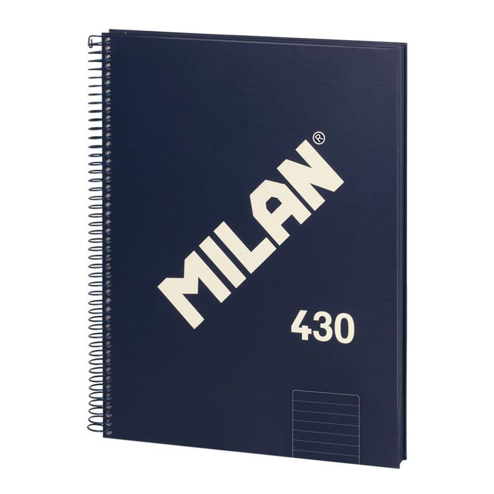 CUADERNO A4 CON ESPIRAL PAUTADO 7 mm AZUL MARINO