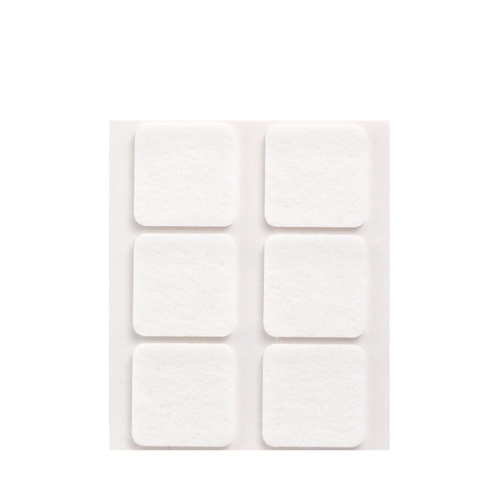 PACK 6 FIELTROS BLANCO SINTETICOS ADHESIVOS 31x31mm PLASFIX INOFIX