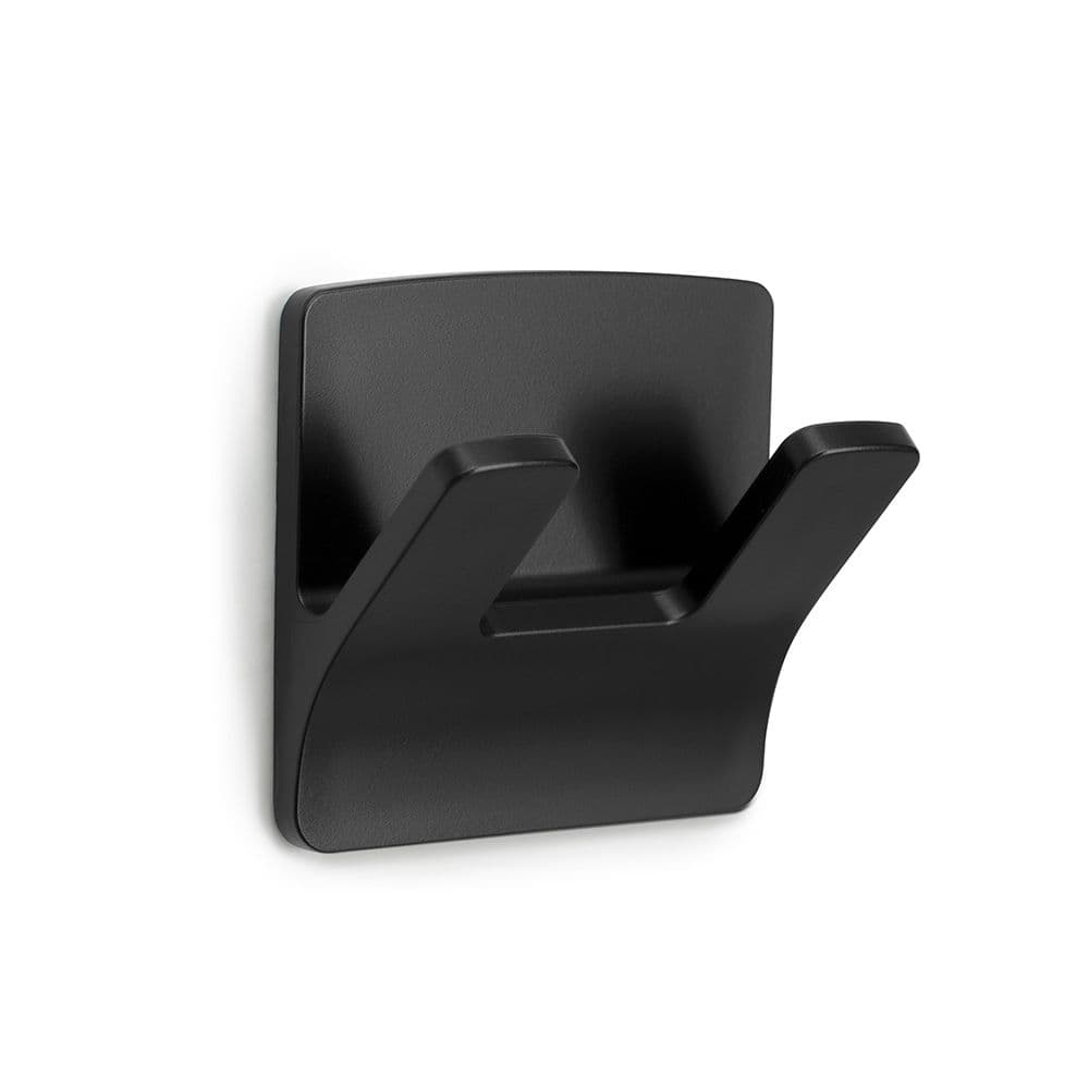 COLGADOR RESISTENTE AL AGUA MODELO RAMA DOBLE NEGRO MATE (BLISTER)