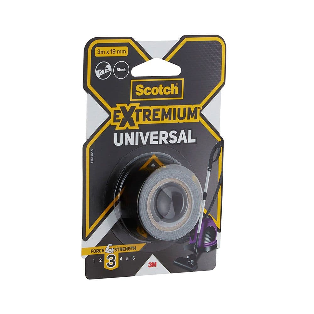 CINTA AMERICANA EXTREMIUM 3 UNIVERSAL, NEGRA 19 mm x 3 m