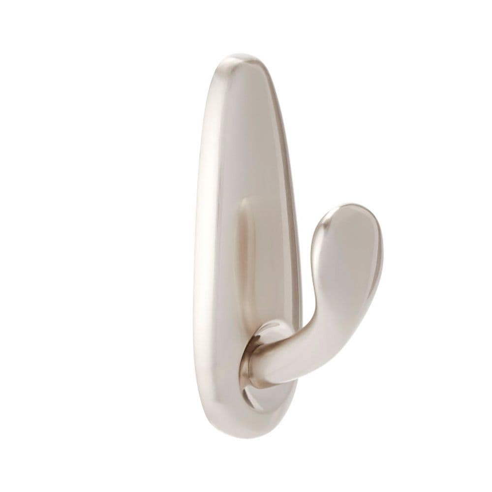 COMMAND GANCHO METÁLICO, GRANDE, NÍQUEL PULIDO, 1 ud + 2 TIRAS, MÁX 2,2 Kg